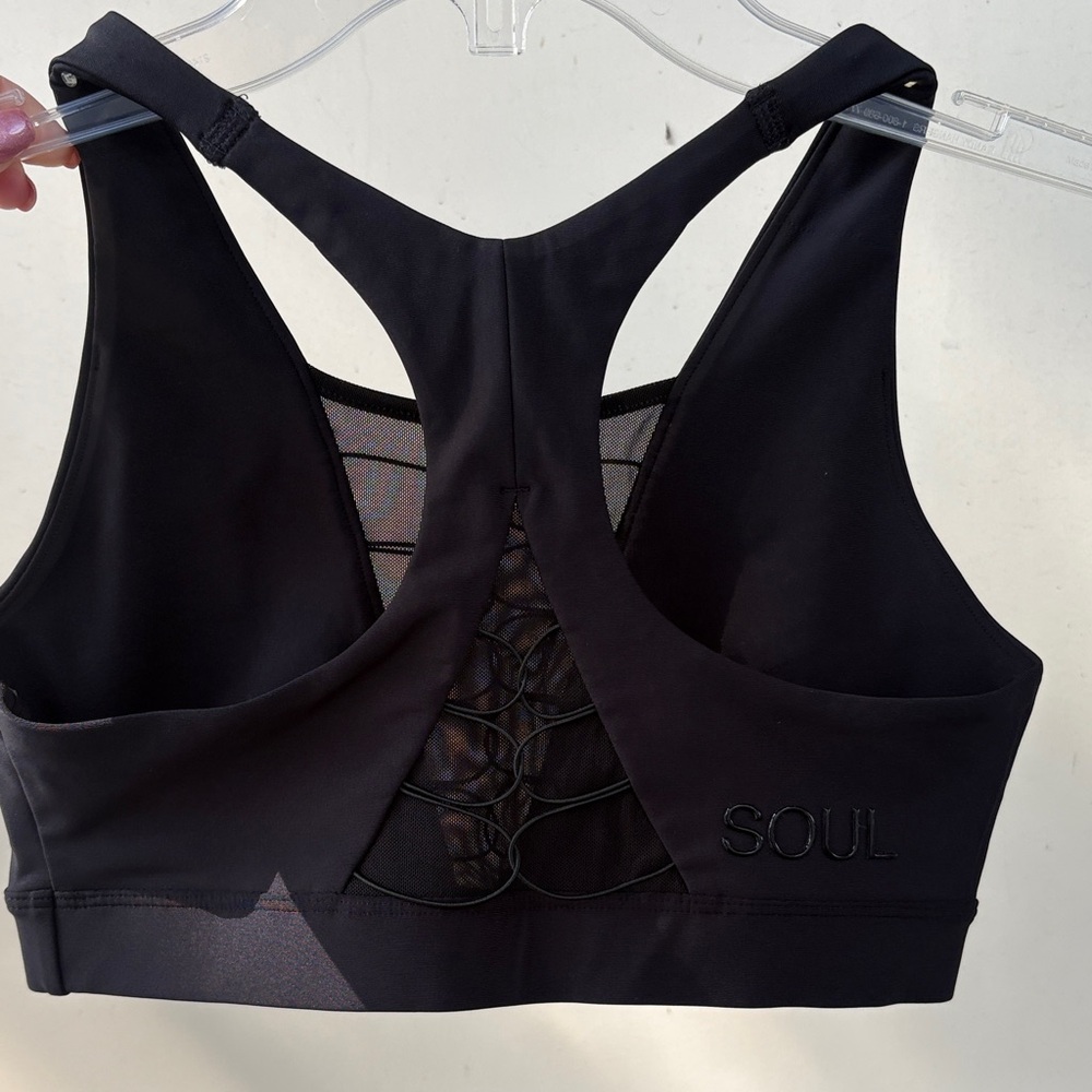 SoulCycle Black Sports Bra with Mesh Detail - Picture 4 of 4